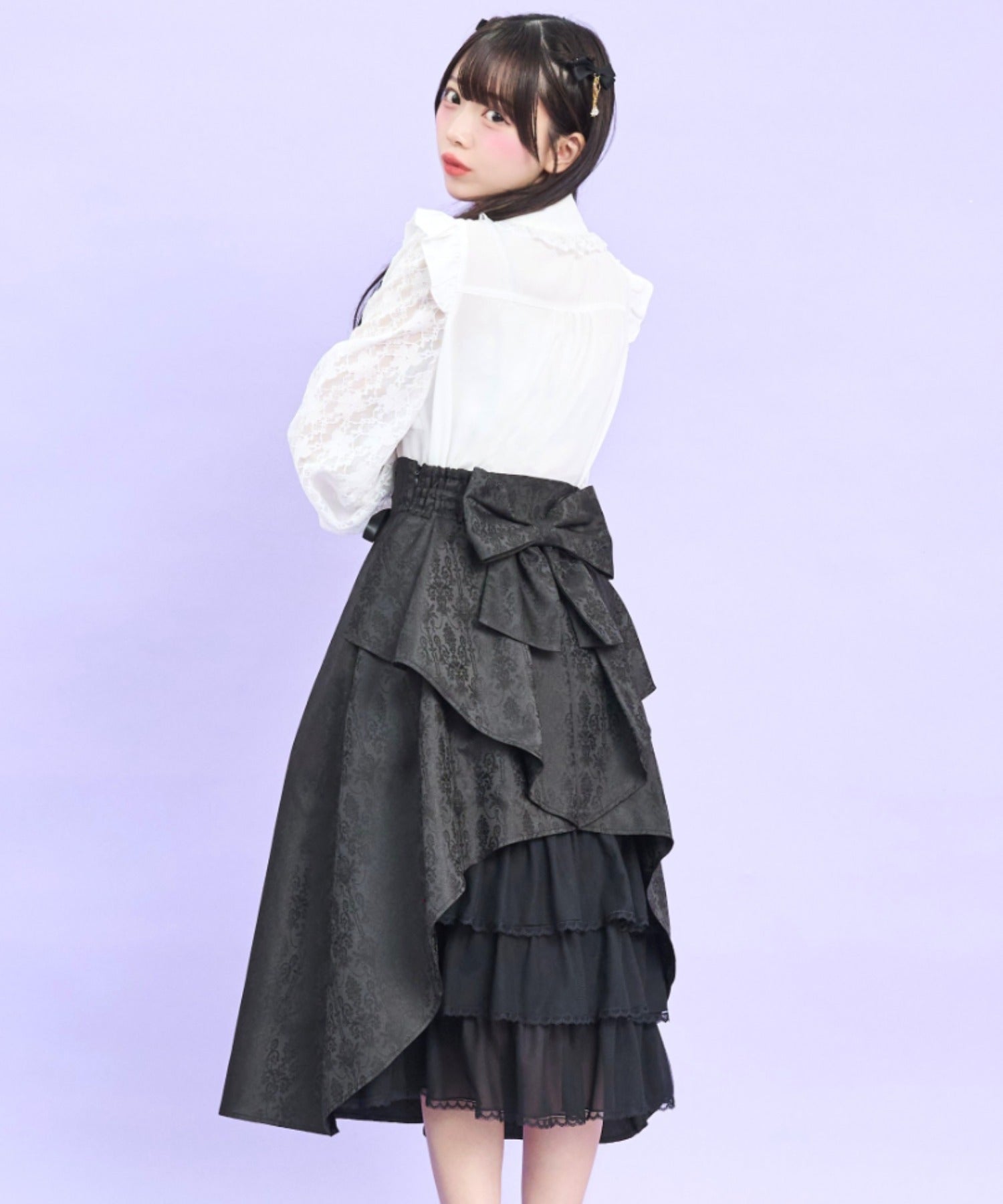 シークレットハニー Secret Honey バッスルミディスカート （ブラック） ブラック