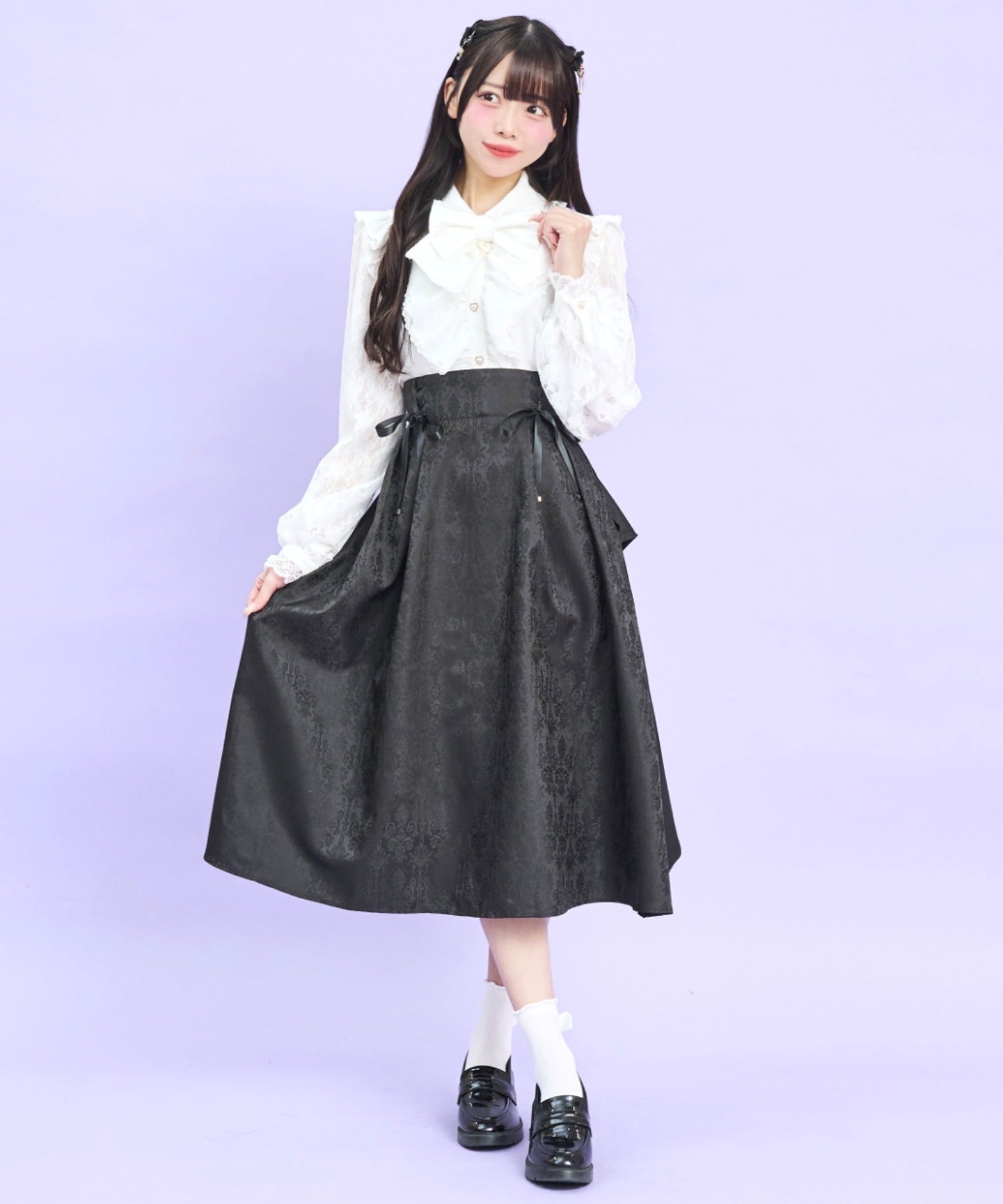 シークレットハニー Secret Honey バッスルミディスカート （ブラック） ブラック