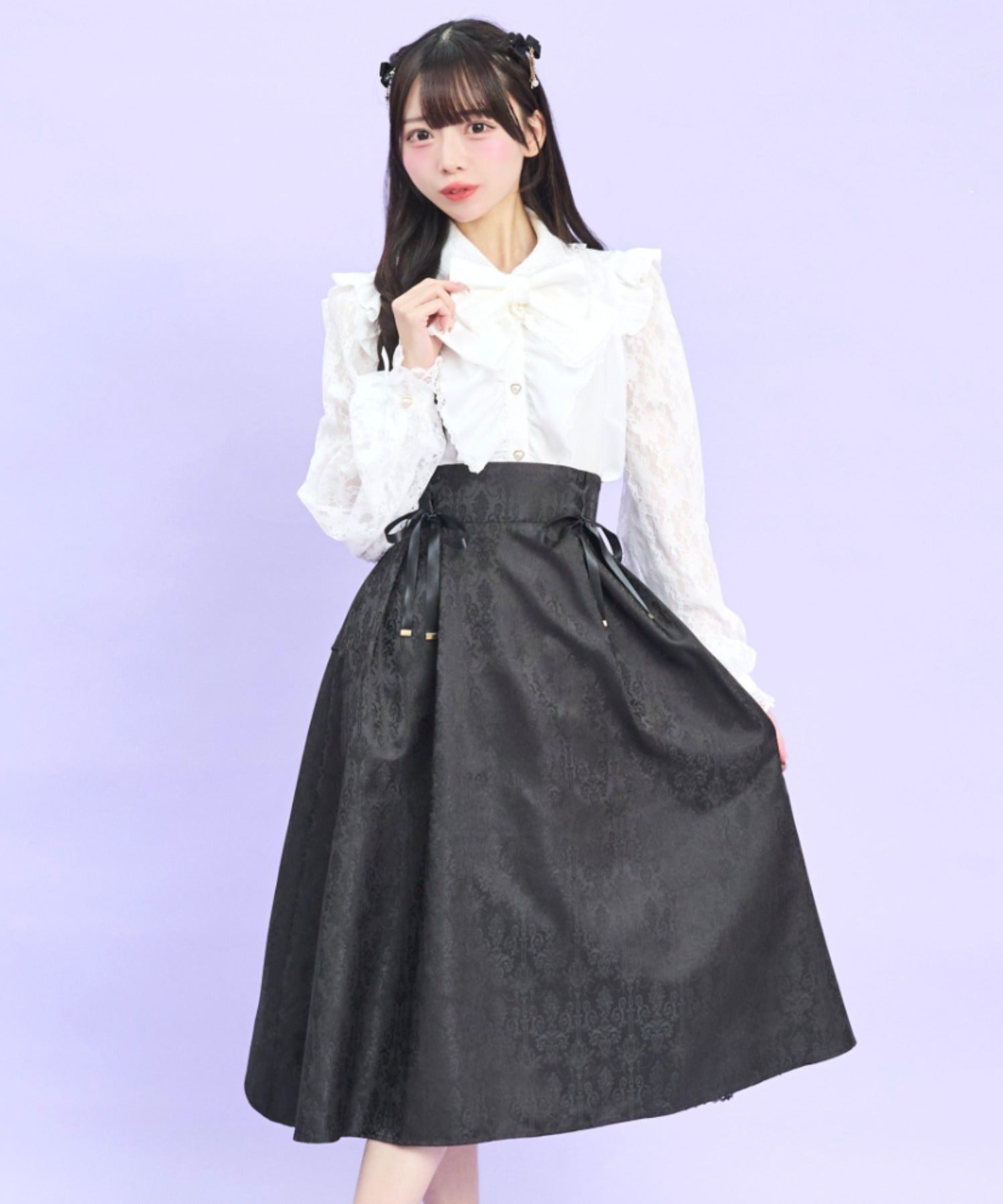 シークレットハニー Secret Honey バッスルミディスカート （ブラック） ブラック