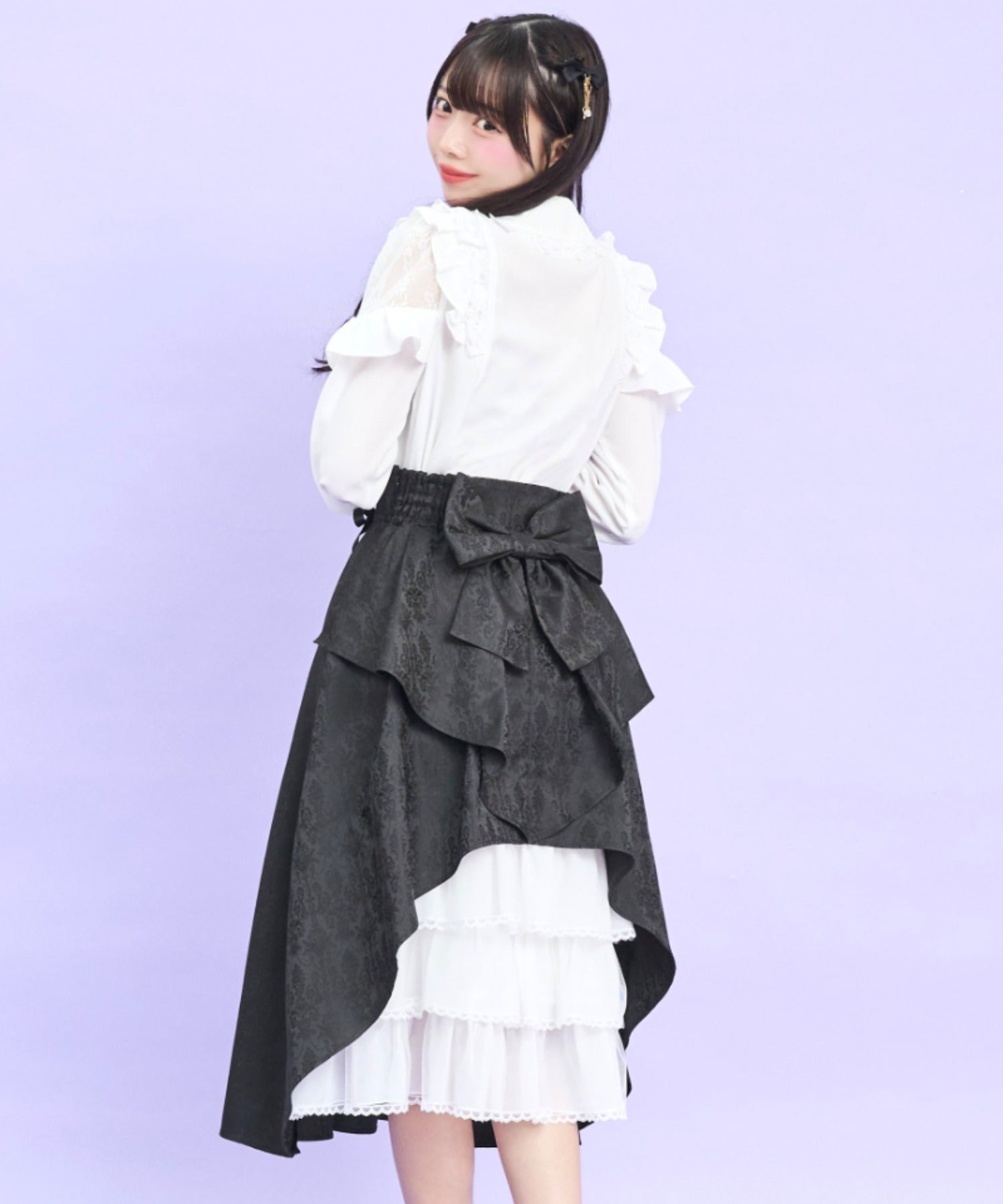 シークレットハニー Secret Honey バッスルミディスカート （クロ） クロ