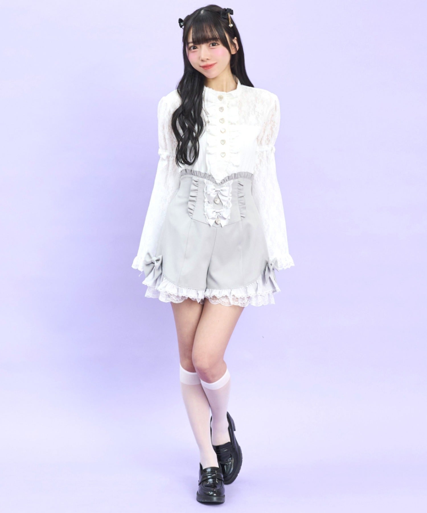 シークレットハニー Secret Honey フロントフリル姫袖カットソー （ホワイト） ホワイト