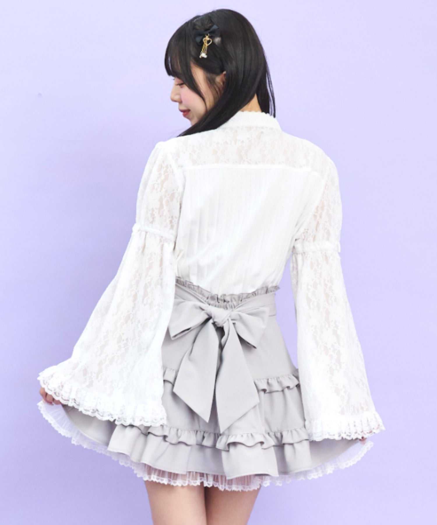 シークレットハニー Secret Honey フロントフリル姫袖カットソー （ホワイト） ホワイト