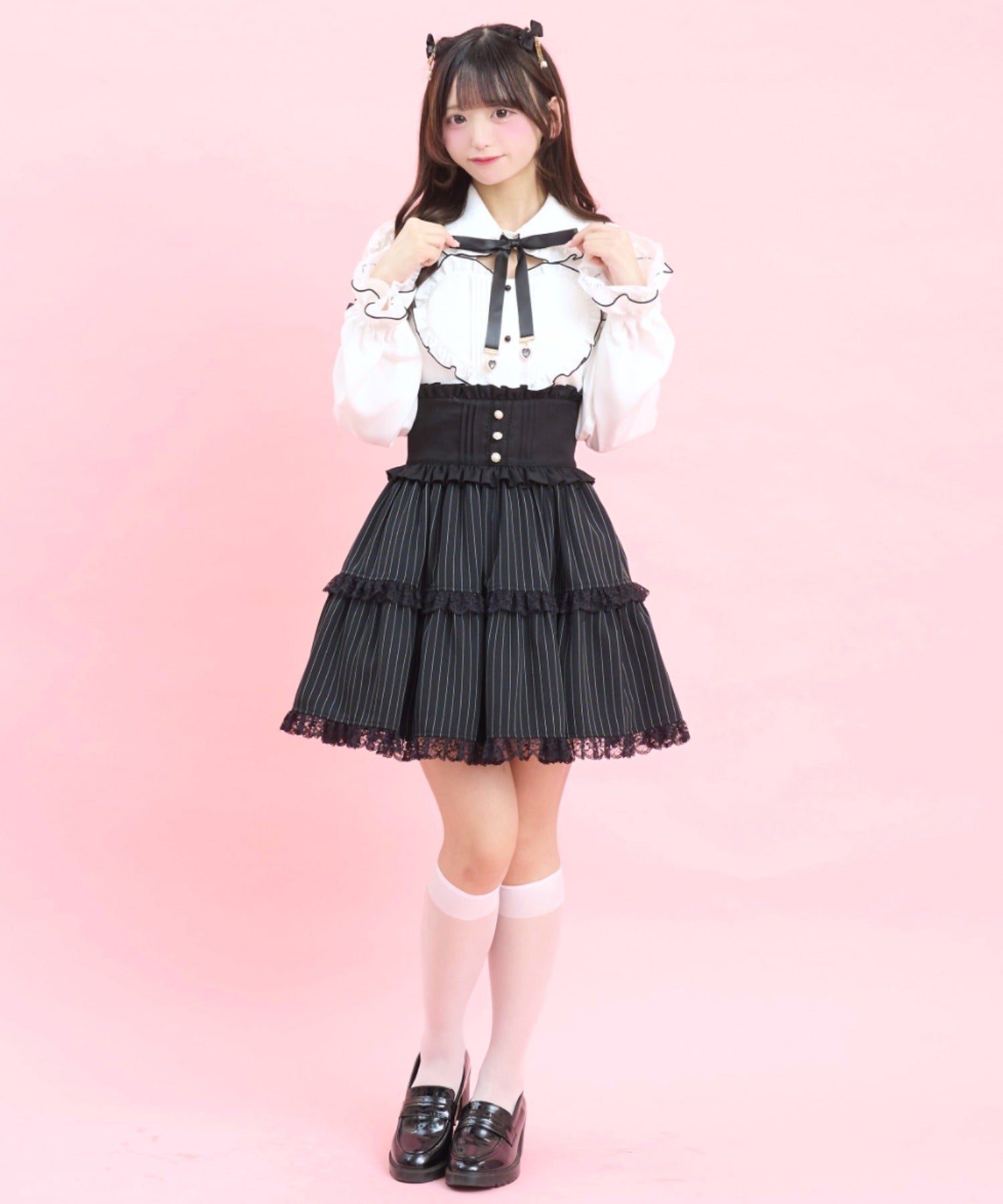 シークレットハニー Secret Honey コルセット風レースアップスカート （クロ） クロ