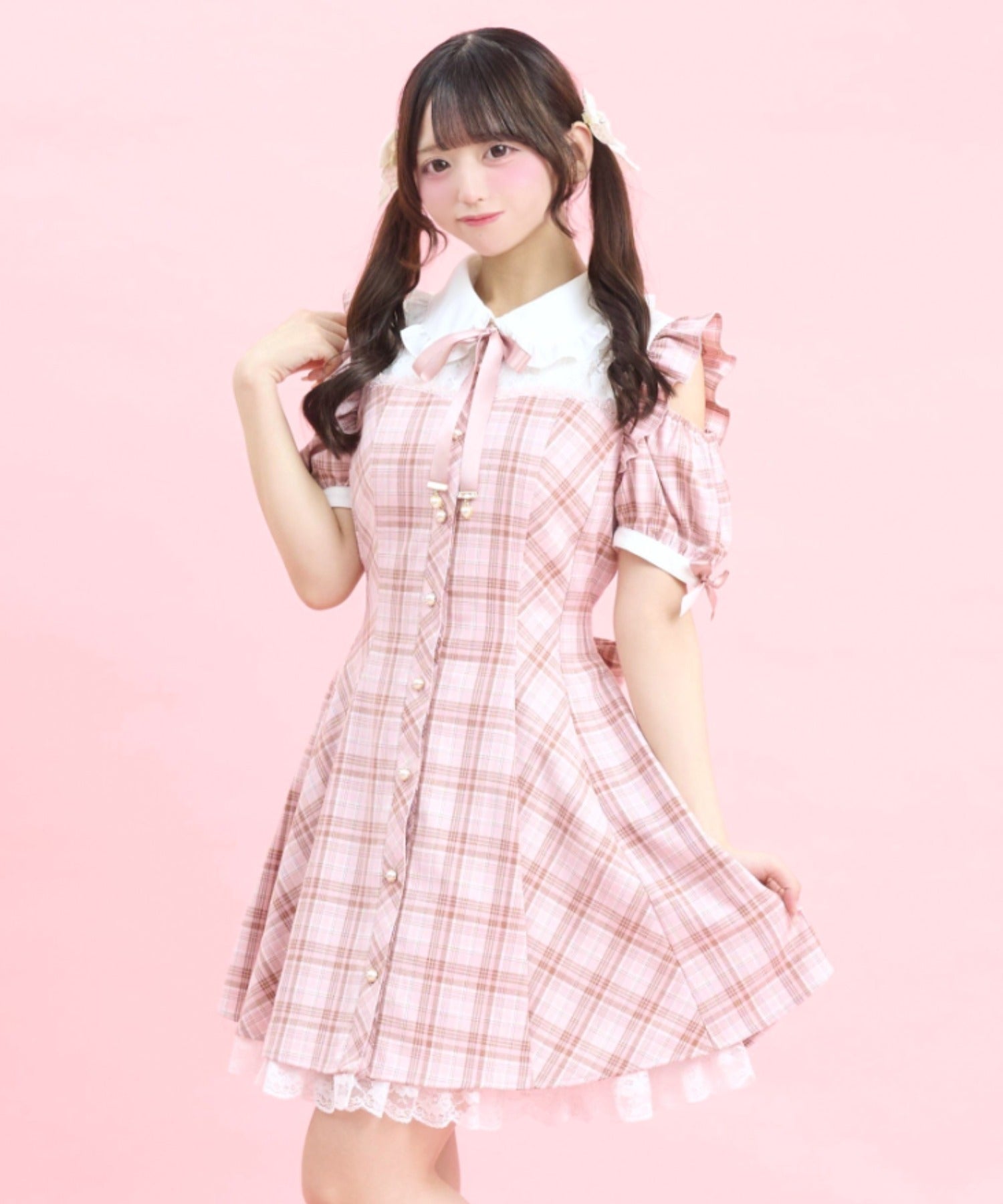 シークレットハニー Secret Honey ビスチェ切替肩開きワンピース （ピンク） ピンク