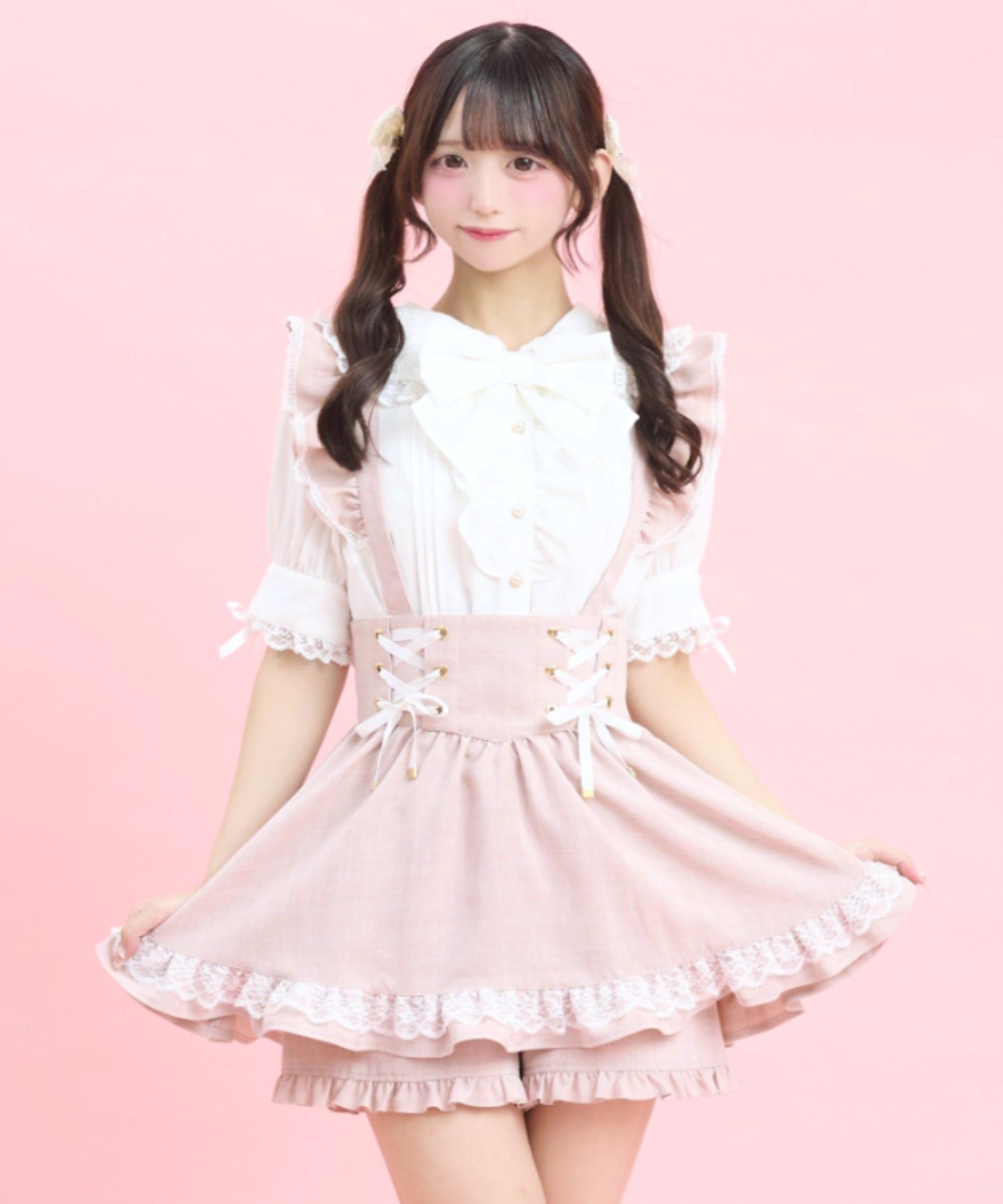 シークレットハニー Secret Honey ハート型ハトメレースアップスカパン （ピンク） ピンク