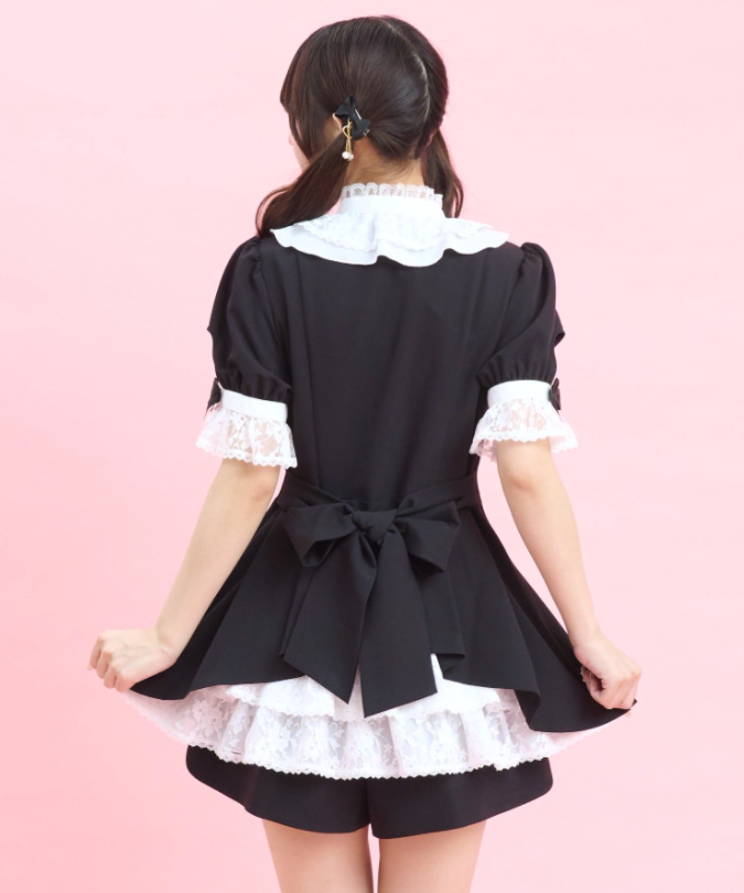 シークレットハニー Secret Honey バッスル半袖セットアップ （クロ） クロ