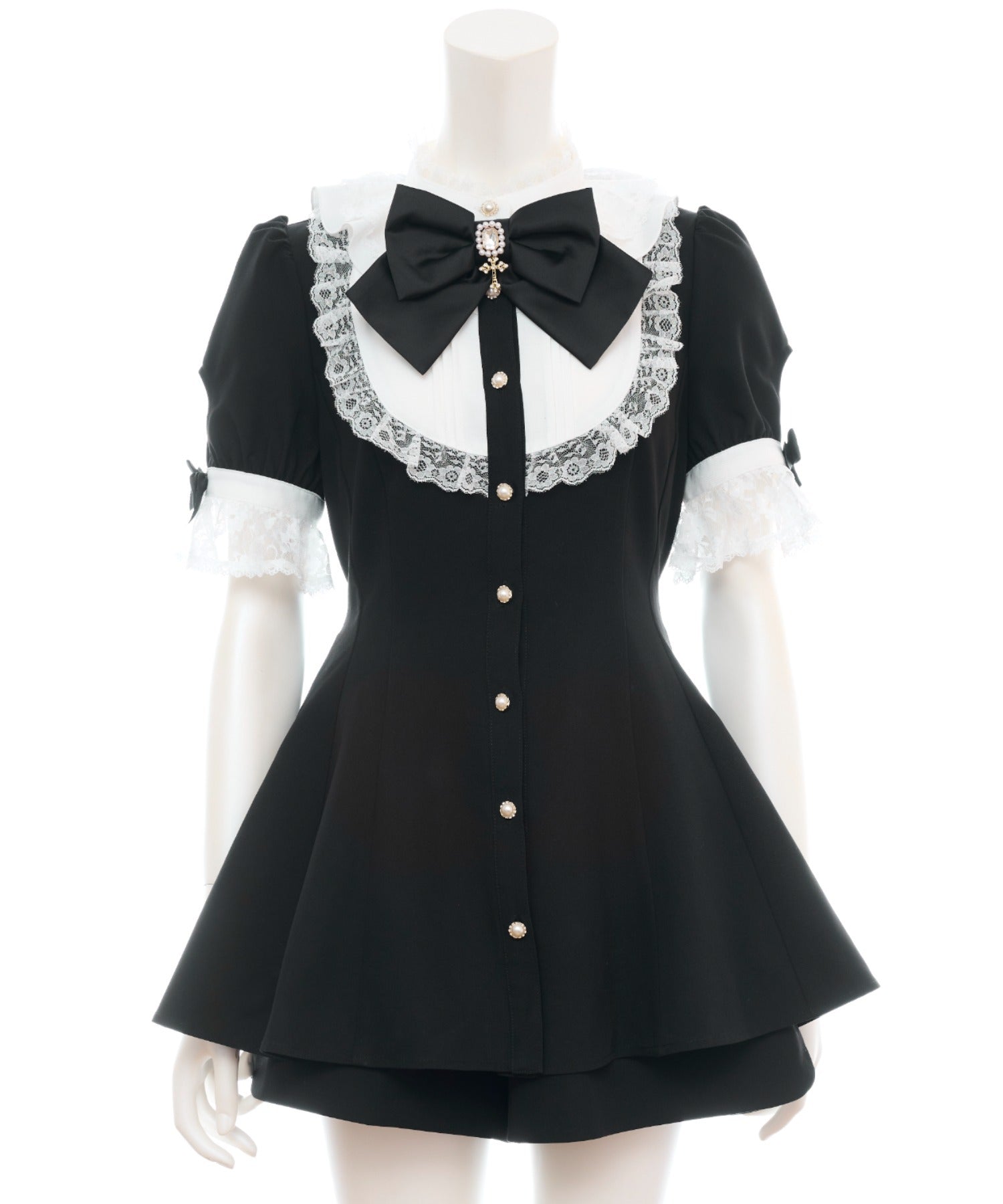 シークレットハニー Secret Honey バッスル半袖セットアップ （クロ） クロ