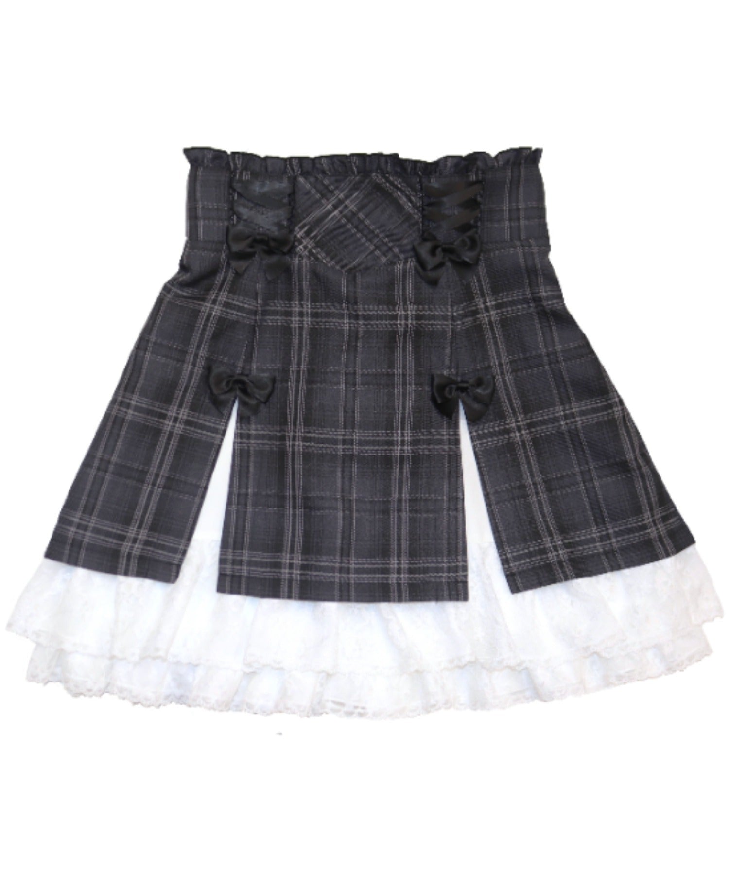 シークレットハニー Secret Honey サイドレースアップスリット入りスカパン （チェッククロ） チェッククロ