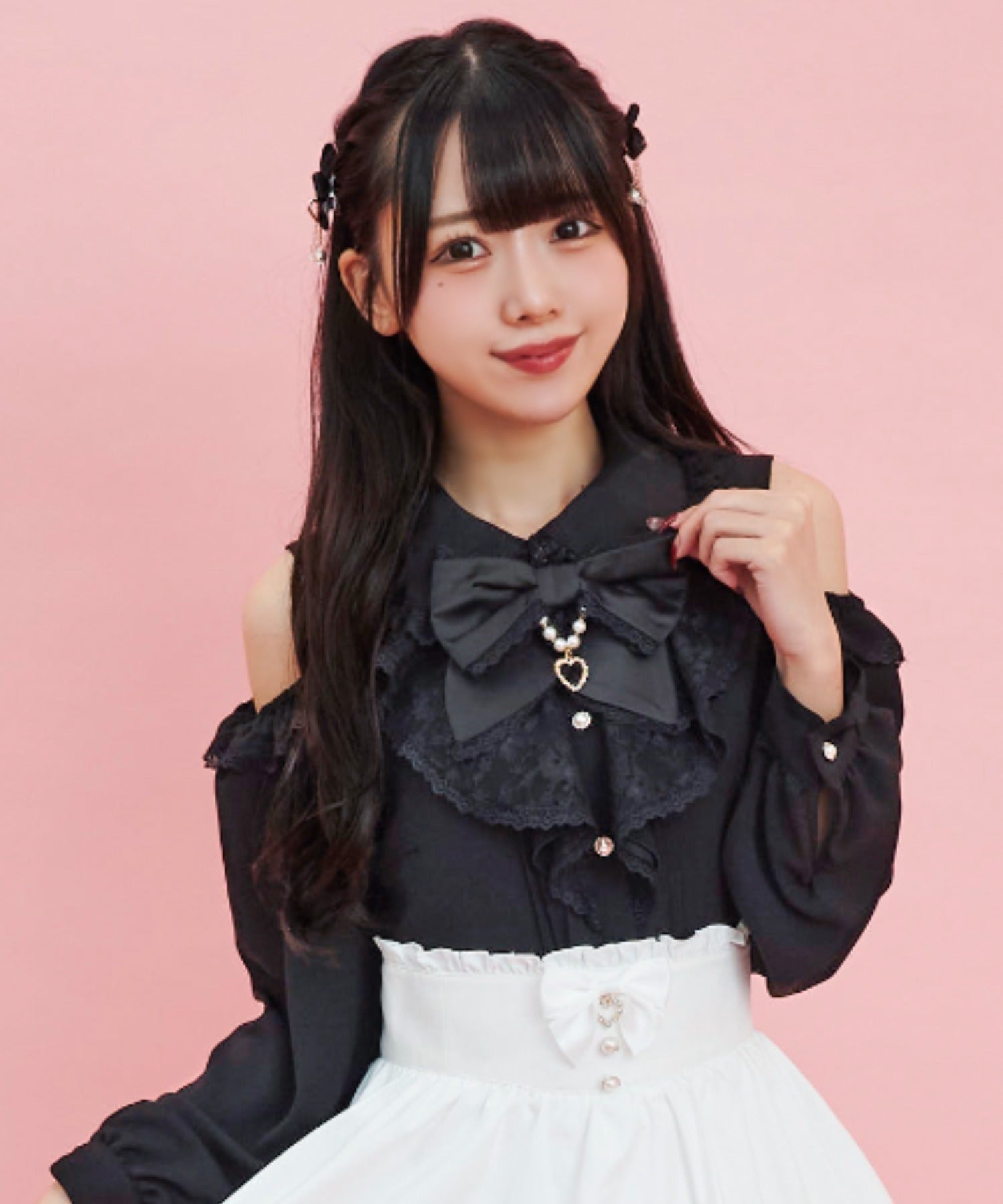 Secret Honey Open Shoulder Lace Ruffle Blouse