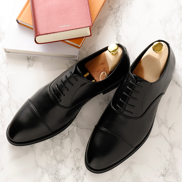 スタンドワークス Stnd works 【Stnd works/スタンドワークス】撥水加工 PUレザー 内羽根 ストレートチップ ドレスシューズ （ブラック） ブラック