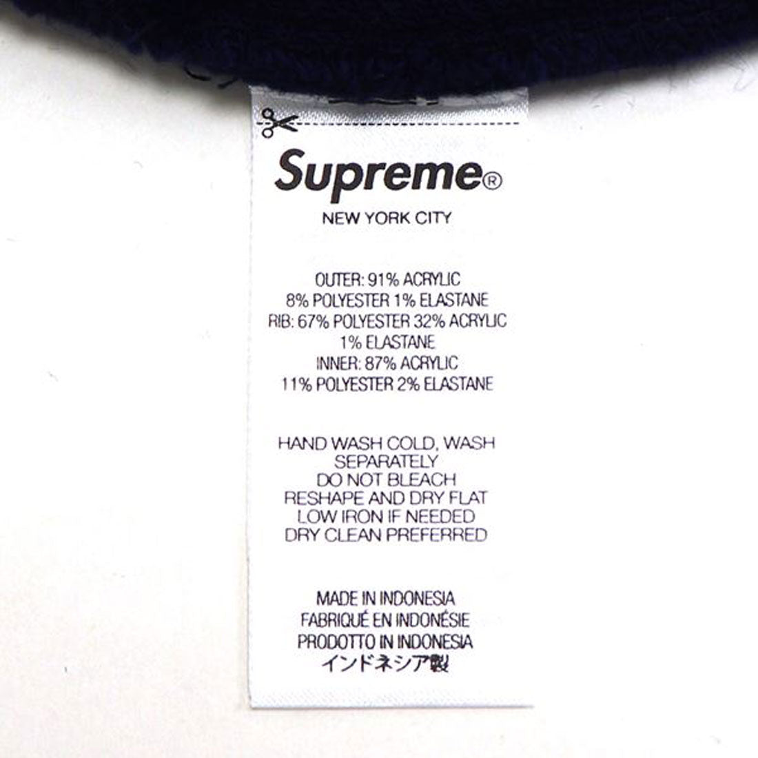 シュプリーム Supreme シュプリーム ニットキャップ 男士 女士 Supreme Knit Cap ニット帽 藏青色 FW24BN47 NAVY