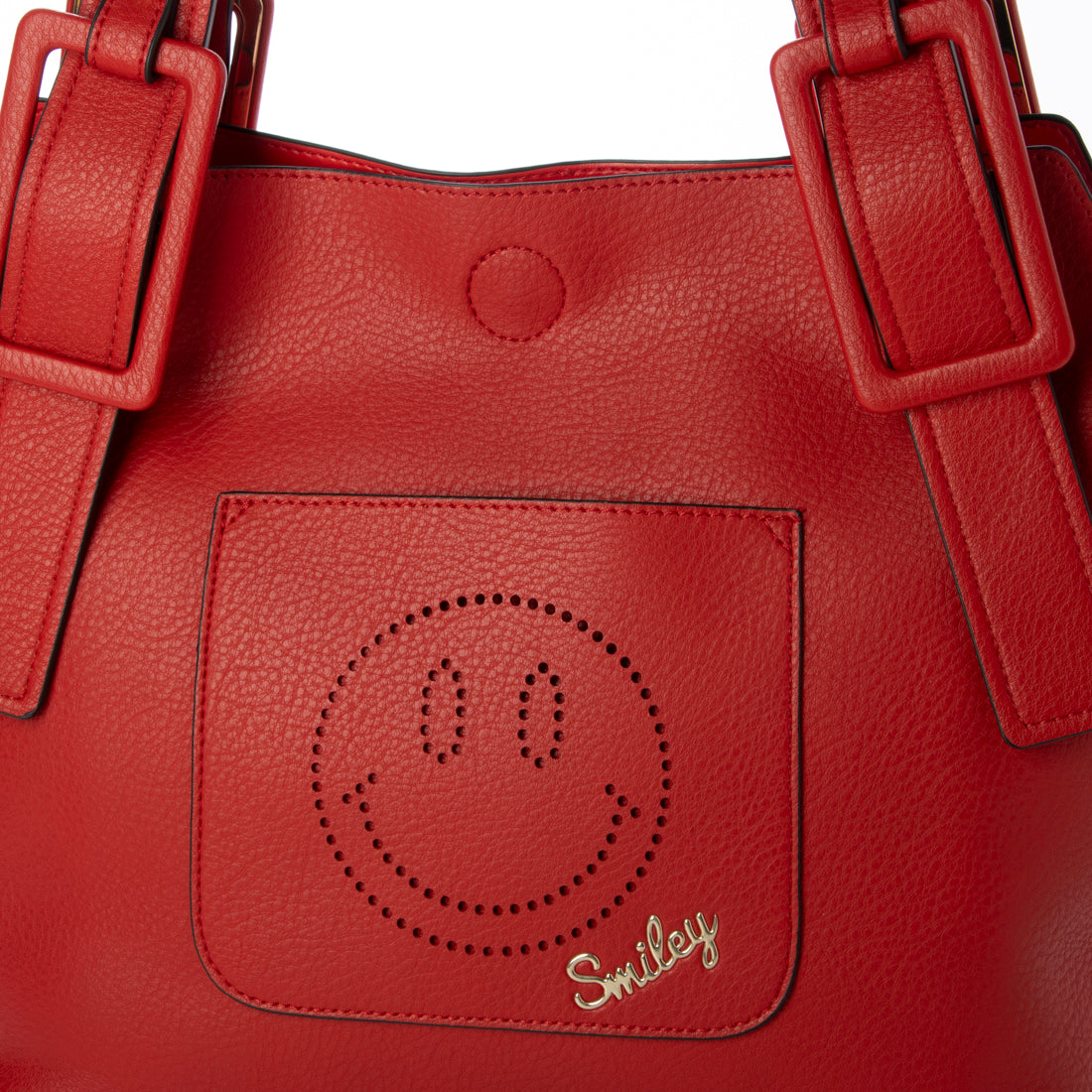 スマイリーフェイス SMILEY FACE 2Wayトートバッグ （レッド） レッド
