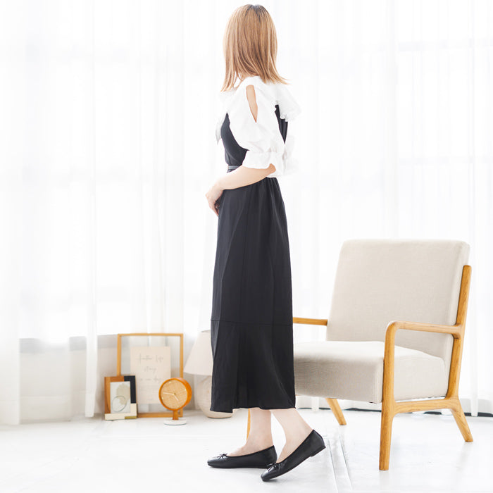ソルヴィー SoLeVie スクエアトゥフラットシューズ （ブラックスムース） ブラックスムース