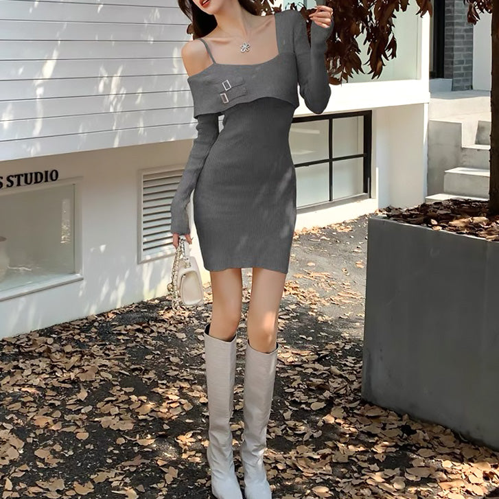 スニープディップ SneepDip 【17461】ワンショルニットワンピース （レッド） レッド