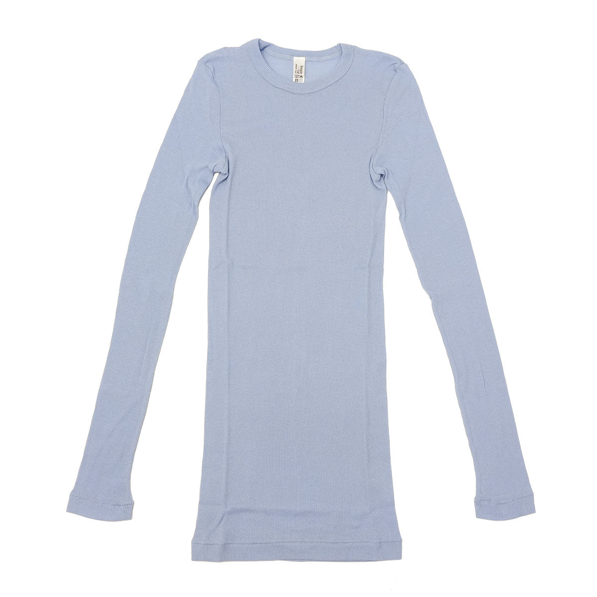 スープレルース Souple Luz Tシャツ レディース 長袖 薄手 長袖Tシャツ インナー おしゃれ リブ コットン カシミヤ 可愛い 無地 丸胴 丸襟 日本製 コットンカシミヤリブ タイトクルーネックTシャツ CCR-TO-420 （cloudyblue） cloudyblue