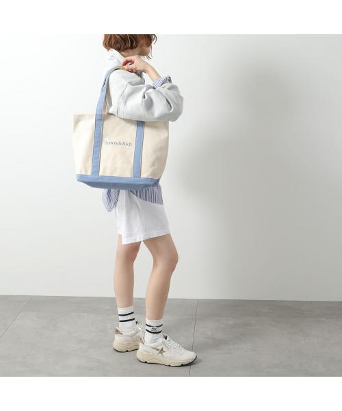 SPORTY＆RICH トートバッグ ACAW233 キャンバス （NATURAL/Sky-Blue） NATURAL/Sky-Blue