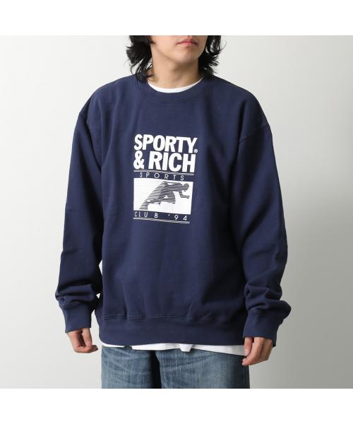 SPORTY＆RICH トレーナー CR885 スウェット 裏起毛 （NAVY/ネイビー） NAVY/ネイビー