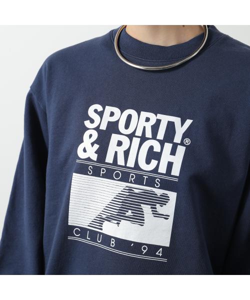 SPORTY＆RICH トレーナー CR885 スウェット 裏起毛 （NAVY/ネイビー） NAVY/ネイビー