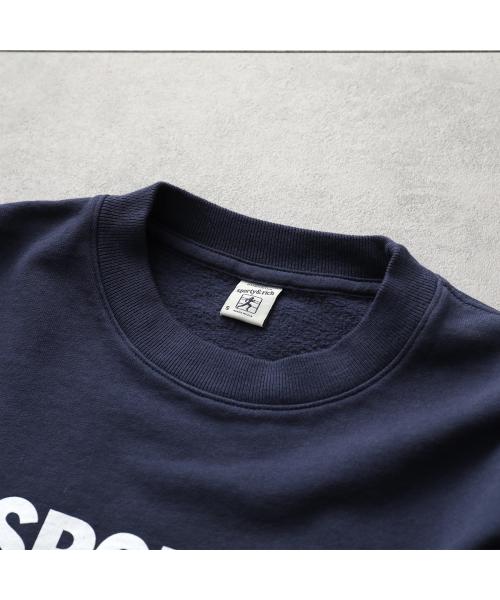 SPORTY＆RICH トレーナー CR885 スウェット 裏起毛 （NAVY/ネイビー） NAVY/ネイビー