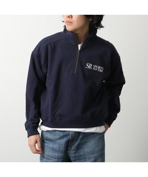SPORTY＆RICH トレーナー QZAW235 JFK クォータージップ （NAVY/ネイビー） NAVY/ネイビー