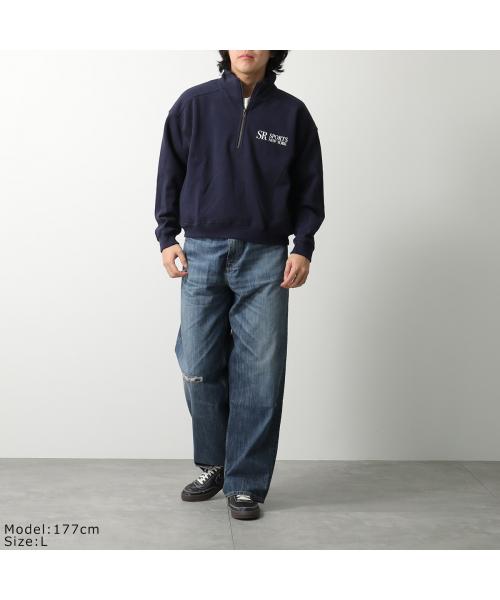 SPORTY＆RICH トレーナー QZAW235 JFK クォータージップ （NAVY/ネイビー） NAVY/ネイビー