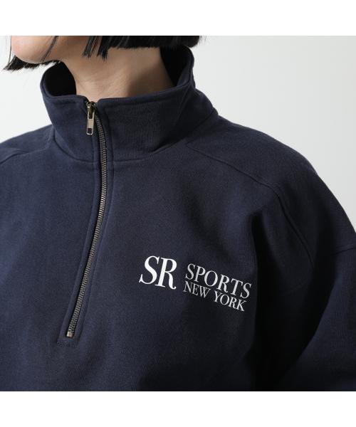 SPORTY＆RICH トレーナー QZAW235 JFK クォータージップ （NAVY/ネイビー） NAVY/ネイビー