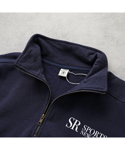 SPORTY＆RICH トレーナー QZAW235 JFK クォータージップ （NAVY/ネイビー） NAVY/ネイビー