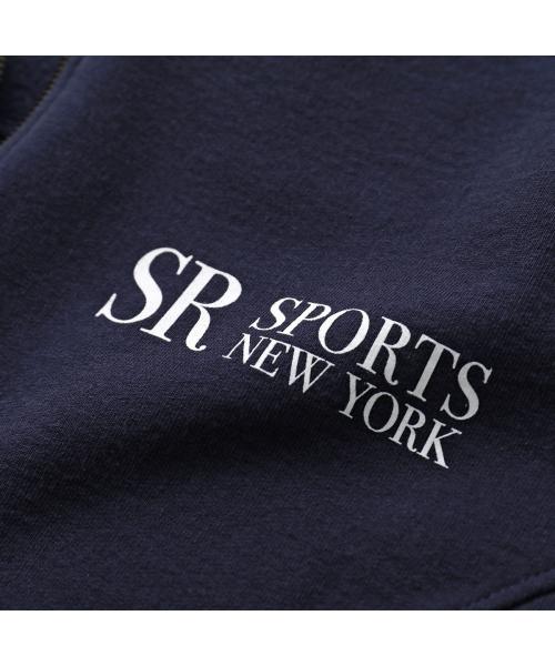 SPORTY＆RICH トレーナー QZAW235 JFK クォータージップ （NAVY/ネイビー） NAVY/ネイビー