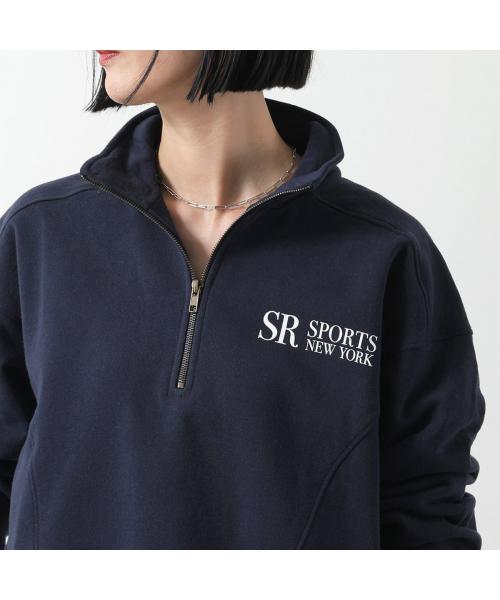SPORTY＆RICH トレーナー QZAW235 JFK クォータージップ （NAVY/ネイビー） NAVY/ネイビー