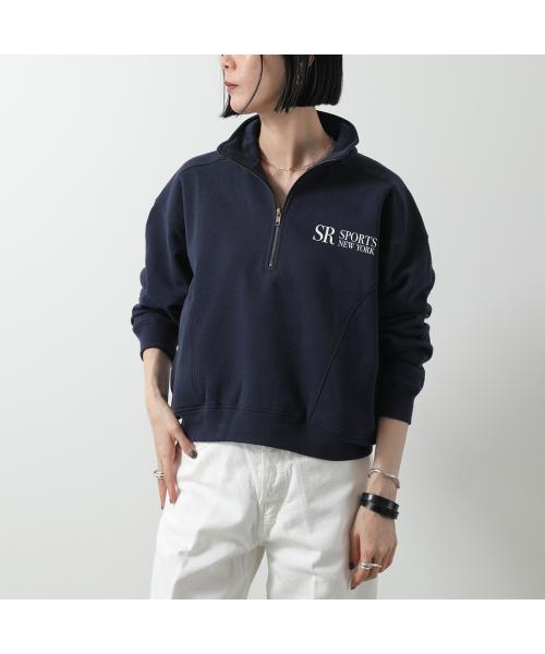 SPORTY＆RICH トレーナー QZAW235 JFK クォータージップ （NAVY/ネイビー） NAVY/ネイビー