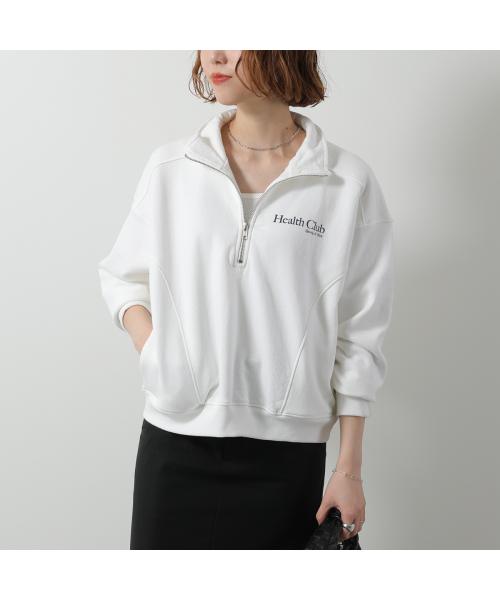 SPORTY＆RICH トレーナー QZ871 スウェット ハーフジップ （WHITE/ホワイト） WHITE/ホワイト