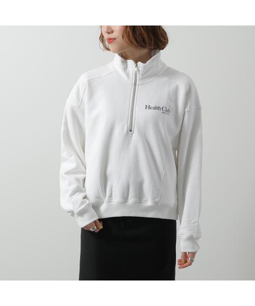 SPORTY＆RICH トレーナー QZ871 スウェット ハーフジップ （WHITE/ホワイト） WHITE/ホワイト