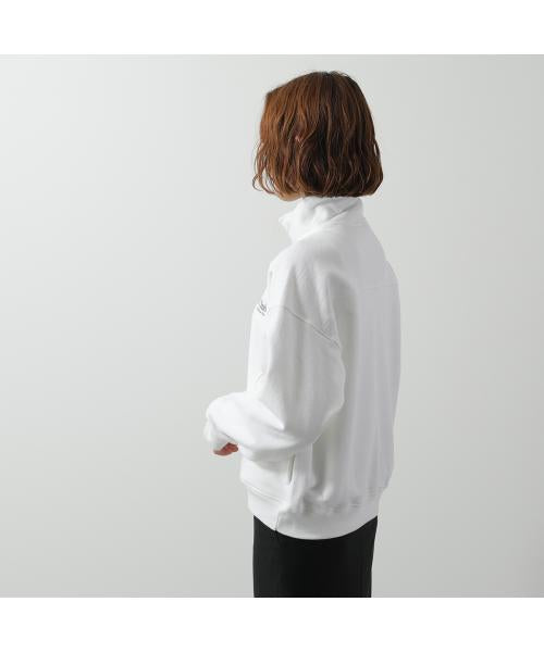 SPORTY＆RICH トレーナー QZ871 スウェット ハーフジップ （WHITE/ホワイト） WHITE/ホワイト