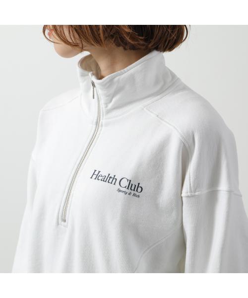SPORTY＆RICH トレーナー QZ871 スウェット ハーフジップ （WHITE/ホワイト） WHITE/ホワイト