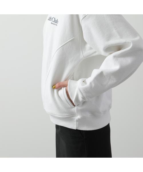 SPORTY＆RICH トレーナー QZ871 スウェット ハーフジップ （WHITE/ホワイト） WHITE/ホワイト
