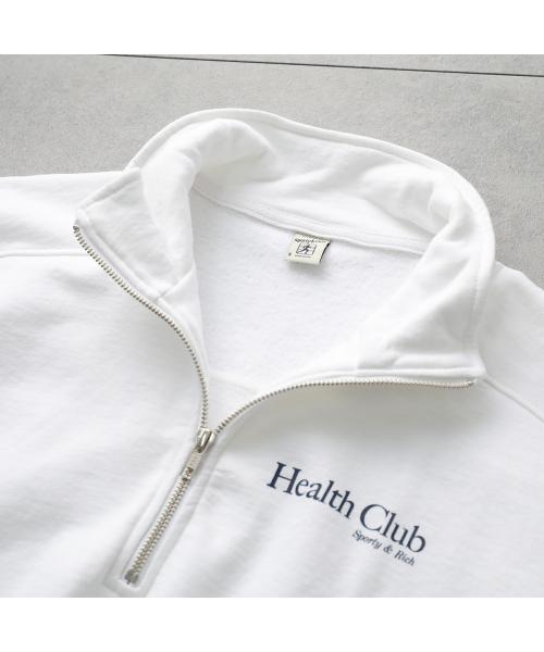SPORTY＆RICH トレーナー QZ871 スウェット ハーフジップ （WHITE/ホワイト） WHITE/ホワイト