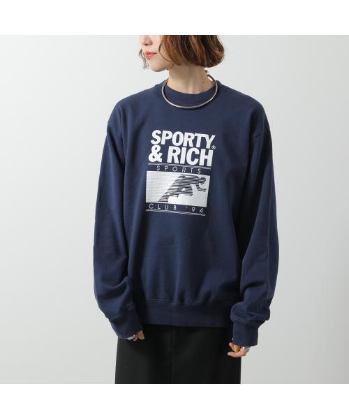 SPORTY＆RICH トレーナー CR885 スウェット 裏起毛 （NAVY/ネイビー） NAVY/ネイビー