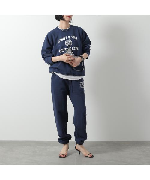SPORTY＆RICH スウェットパンツ SWAW2340 裏起毛 （Navy/ネイビー） Navy/ネイビー