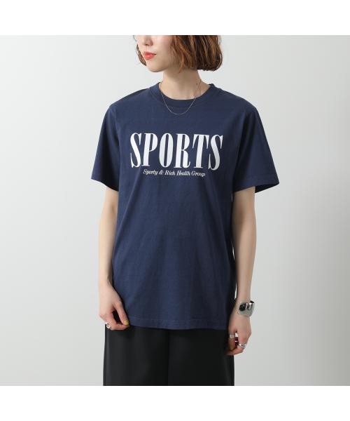 SPORTY＆RICH Tシャツ TS873 半袖 カットソー （ネイビー） ネイビー
