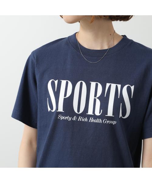 SPORTY＆RICH Tシャツ TS873 半袖 カットソー （ネイビー） ネイビー