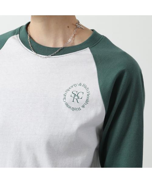 SPORTY＆RICH Tシャツ BTAW231 七分袖 ラグラン （WHITE/ホワイト） WHITE/ホワイト