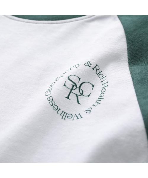 SPORTY＆RICH Tシャツ BTAW231 七分袖 ラグラン （WHITE/ホワイト） WHITE/ホワイト