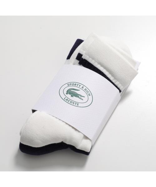 SPORTY＆RICH × LACOSTE コラボ ソックス SRB1SC911 （NV/ネイビー/ホワイト） NV/ネイビー/ホワイト