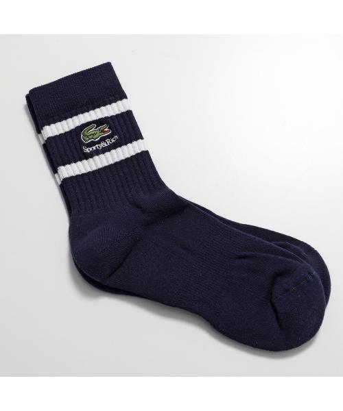 SPORTY＆RICH × LACOSTE コラボ ソックス SRB1SC911 （NV/ネイビー/ホワイト） NV/ネイビー/ホワイト