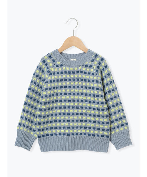 Samansa Mos2 Lagom 【Machine Washable】 Geometric Pattern Jacquard Knit