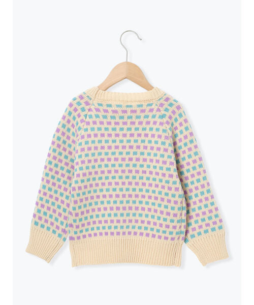 Samansa Mos2 Lagom 【Machine Washable】 Geometric Pattern Jacquard Knit