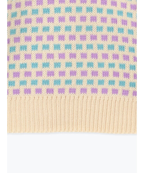 Samansa Mos2 Lagom 【Machine Washable】 Geometric Pattern Jacquard Knit