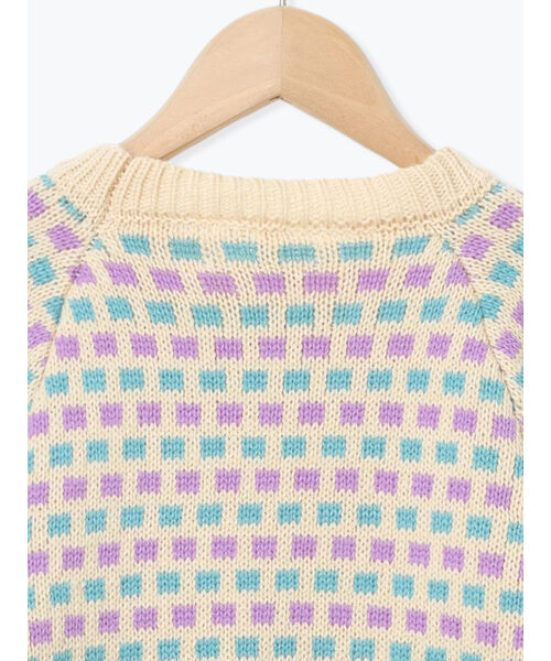 Samansa Mos2 Lagom 【Machine Washable】 Geometric Pattern Jacquard Knit