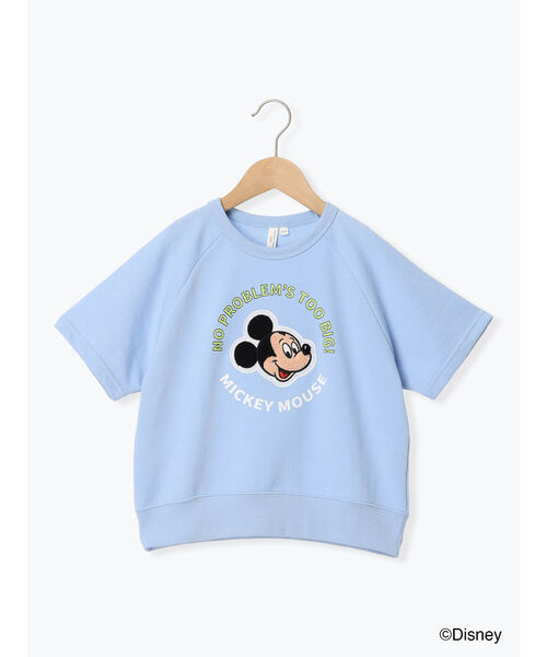 サマンサモスモス ラーゴム Samansa Mos2 Lagom 【Disney】ミッキー&フレンズ/ミニ裏毛半袖T （サックスブルー） サックスブルー