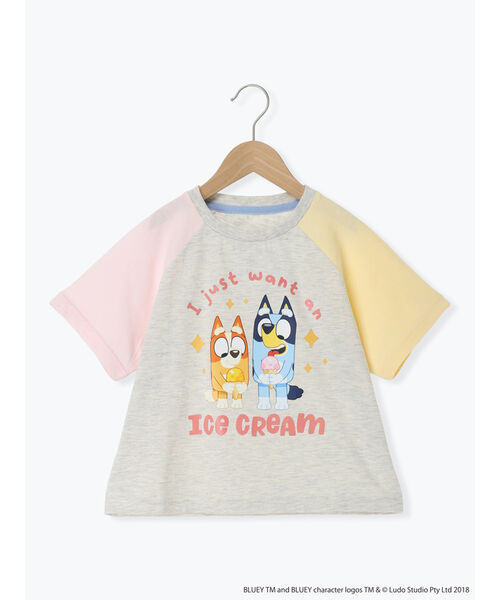 サマンサモスモス ラーゴム Samansa Mos2 Lagom 【ブルーイ】配色ラグランプリントTシャツ （オートミール） オートミール